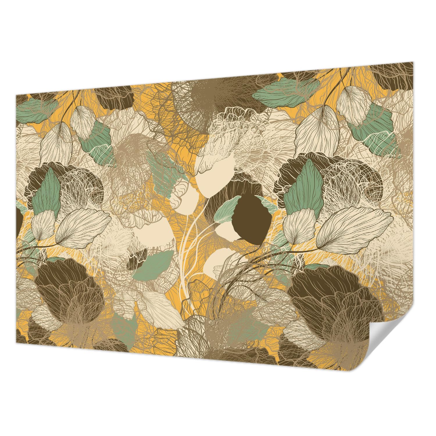 Papier peint adhésif chambre et salon Tulup motif végétal moderne