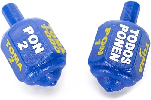 Pirinola mexicana clásica Toma Todo, colección de colores sólidos de plástico, colección de colores (2 unidades) (azul)