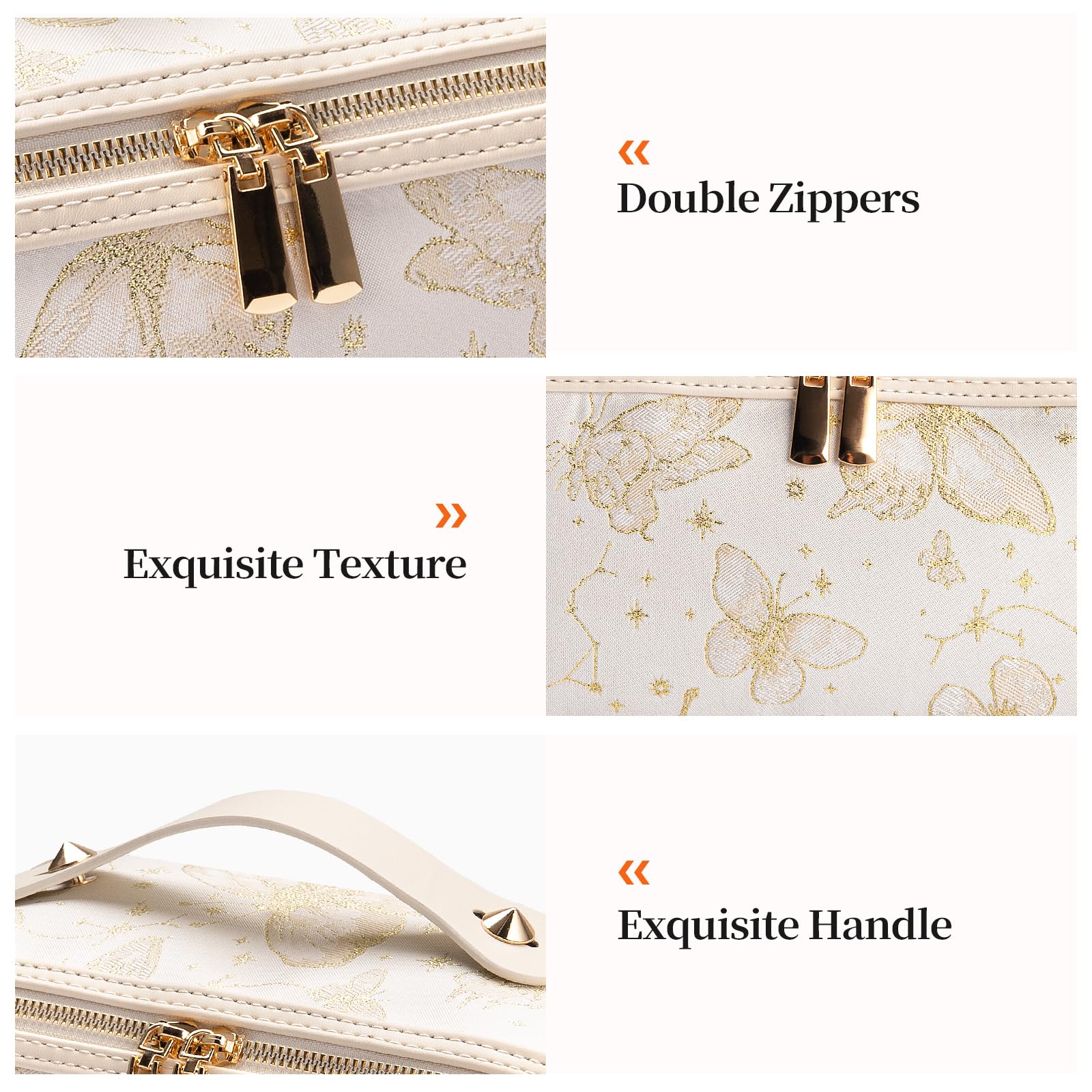 Abiudeng Bolsa de maquillaje de viaje de 2 piezas, bolsas de cosméticos de gran capacidad, bolsa de aseo para artículos esenciales de viaje, bolsa portátil impermeable, organizador de maquillaje plano