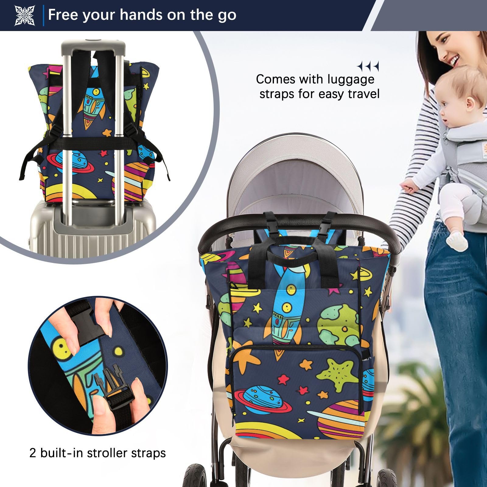 Baby Essentials - Bolsa de pañales con diseño de graffiti espacial