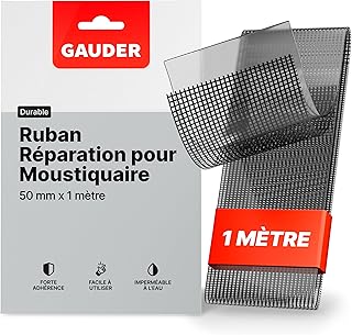 GAUDER Ruban Adh&eacute;sif de R&eacute;paration pour Moustiquaire (50 mm x 1 m) | Kit de R&eacute;paration Moustiquaire | Tissu pour Moustiquaire Fen&ecirc;tre