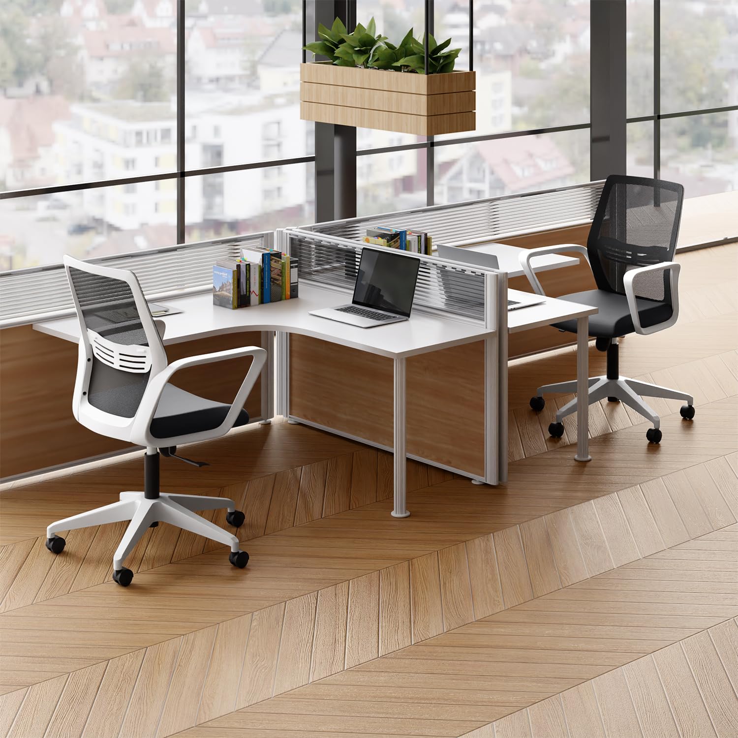 Interio by Godrej Vurv Mesh Mid Back Study Chair | Black Ink, Set of 2