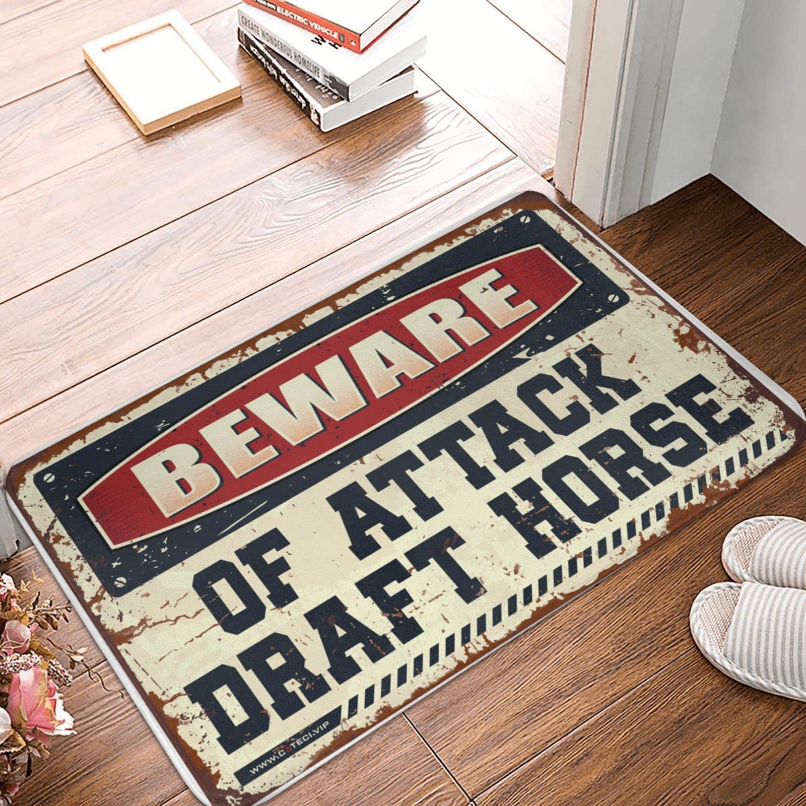 Paillasson Draft Horse rigolo grand format tapis extérieur entrée maison Man Cave