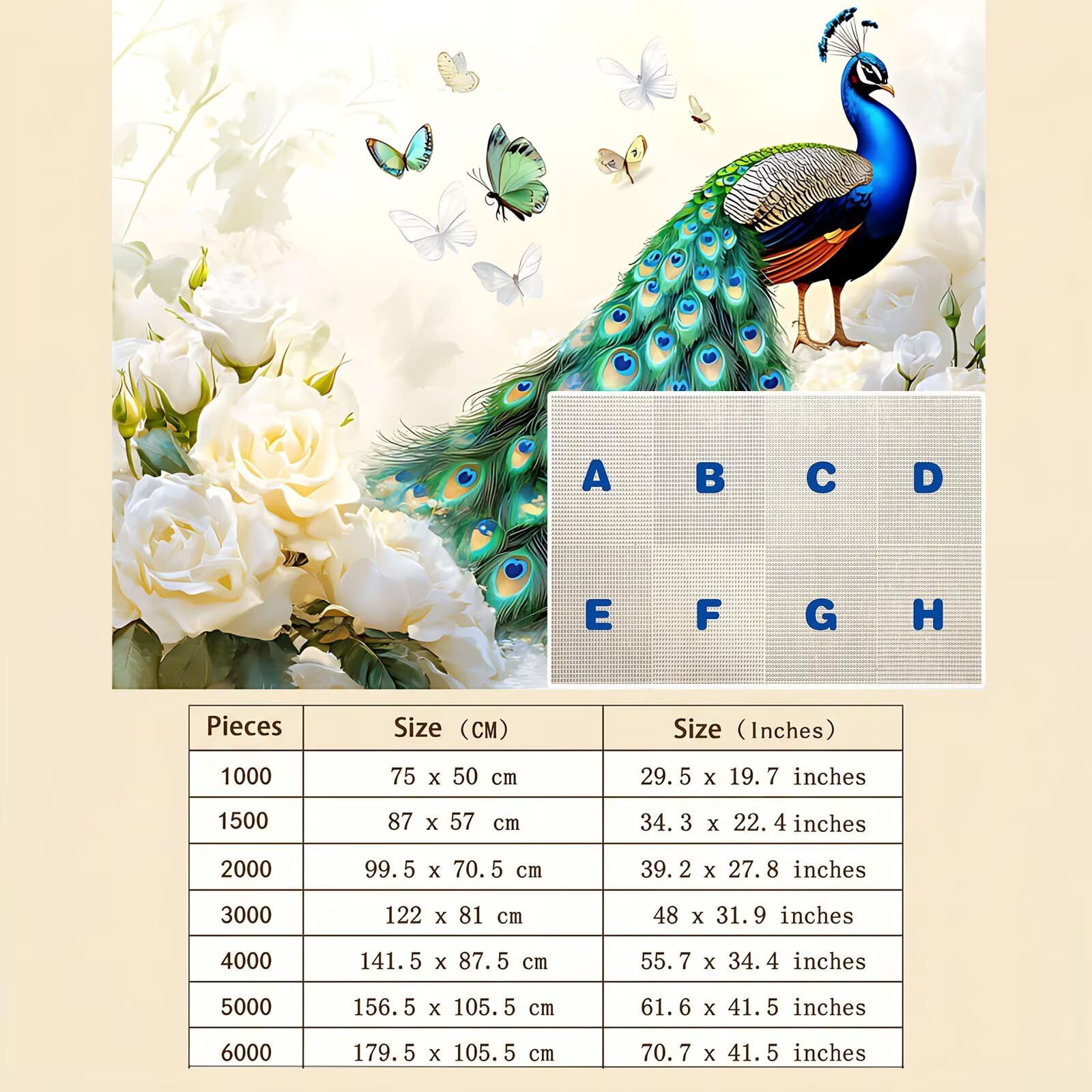 Pavone fiore Puzzle 5000 Pezzi per Adulti, Puzzle in Legno - Collezione Classica con Poster Incluso - Sfida di Concentrazione e Passatempo Antistress, Gioco Educativo per Famiglia, 156 x 105 cm f0-578