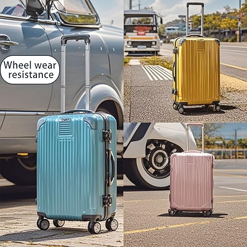 Miniatura 7 de 1 par de ruedas de repuesto para equipaje 360 ruedas giratorias para maleta, color negro con destornillador (W055)