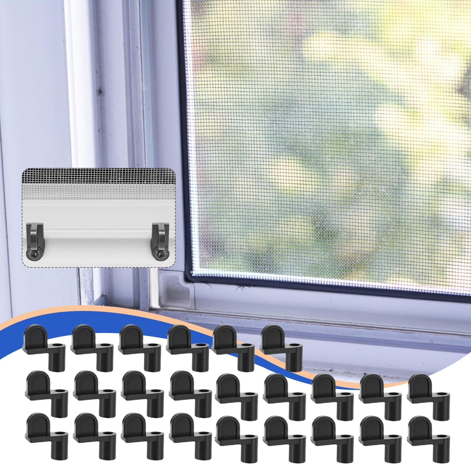 Fensterfliegengitter Clips | 24 Stück Nylon Sturmfenster Befestigungselemente Ersatzteile - Festsitzende Sturmschutzplatten Ersatzteile Für Haus Und Wohnung Instandhaltung