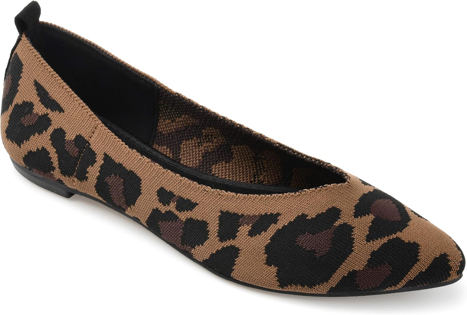Journee Collection Womens Tayleen Tru Comfort Foam Slip On Pointed Toe Ballet Flats Leopard 9.5 Medium Womens US
