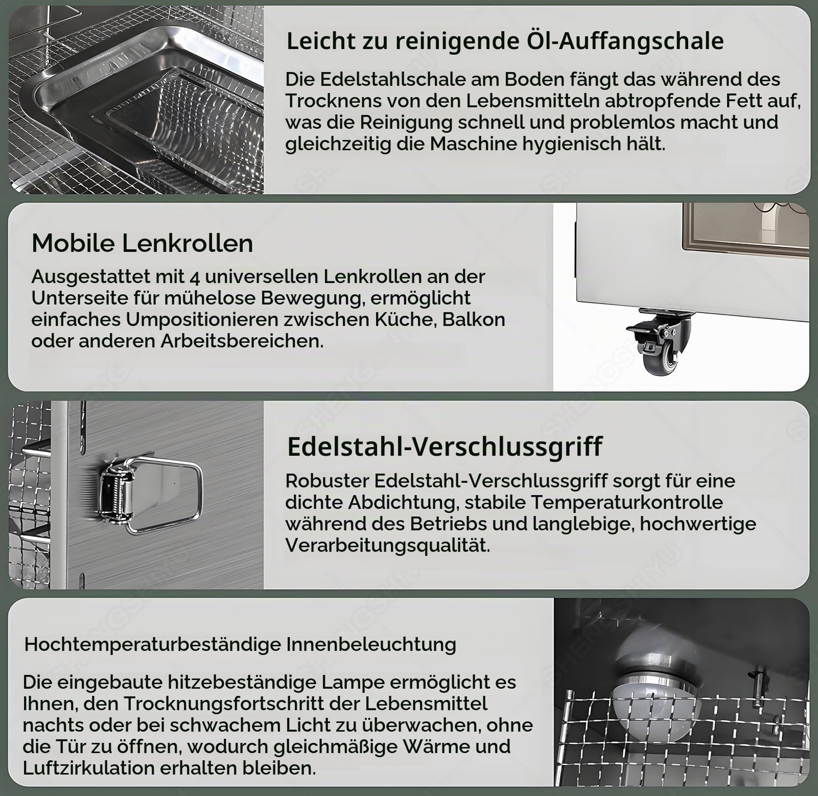 Gewerblicher Fleischtrocknungs Und Reifeschrank Edelstahl,Räuchern Und Trocknen 2-in-1,Temperaturbereich 30-90℃,24 Stunden Timer,Dry AGER Reifeschrank Für Beef Jerky,Würstchen 7.5kg