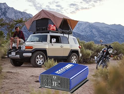 Miniatura 7 de Inversor de corriente de 3000 W, 12 V CC a 110 V CA, inversor de batería de coche con 4 salidas de CA2 puertos USB, inversor de automóvil para el