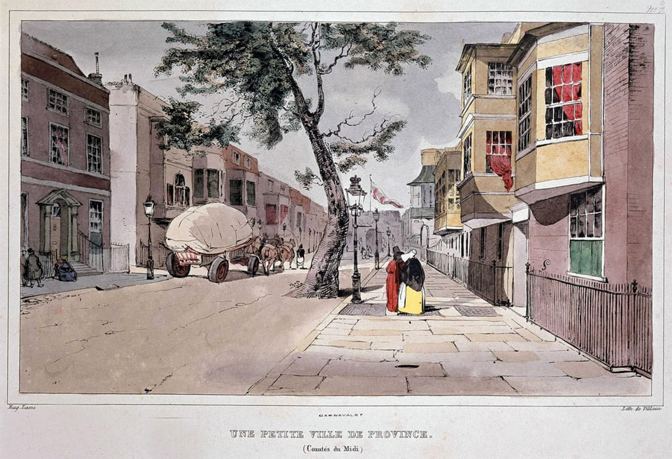 ARTXLXXBN Famous Print Painting Colorful Art Print Small Provincial Town by Eugene Louis Lami Canvas Art Decorations for Home Decor 60x90cm