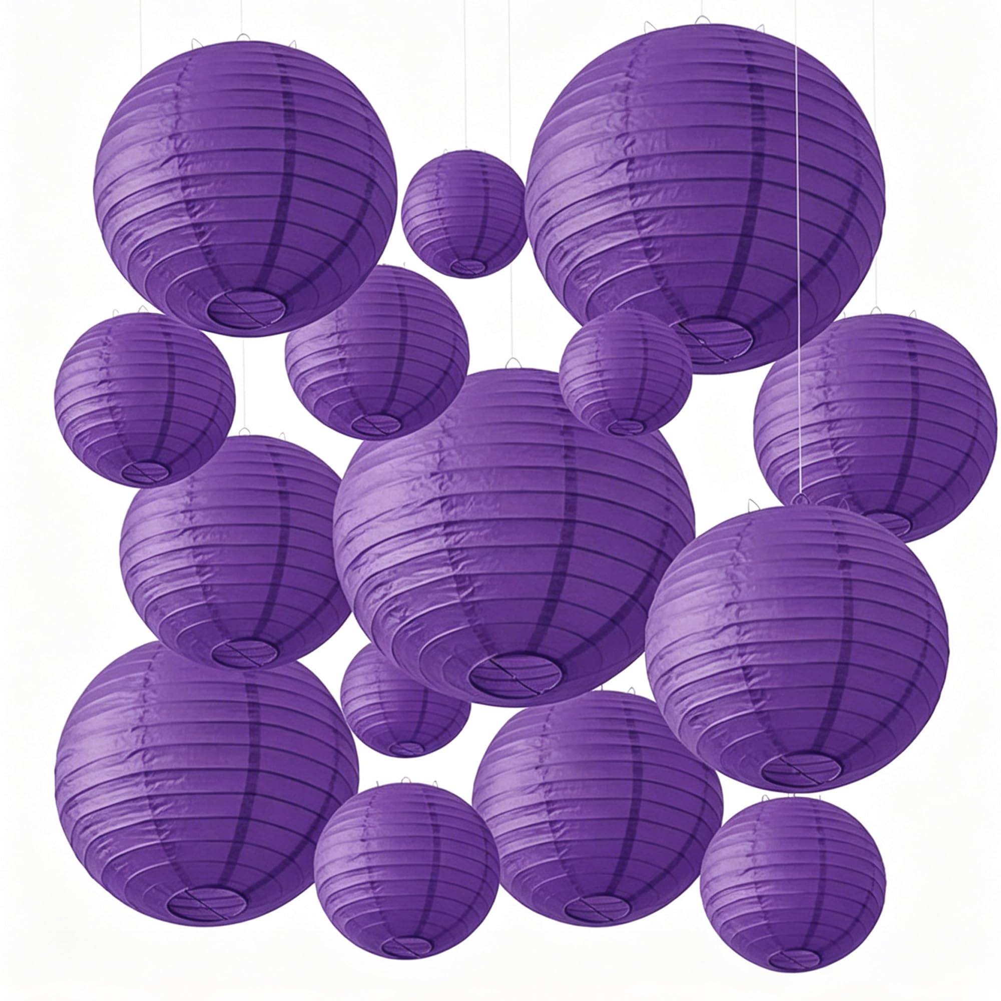 15pcs Purple Paper Lanterns Party Decorations for Wedding Birthday