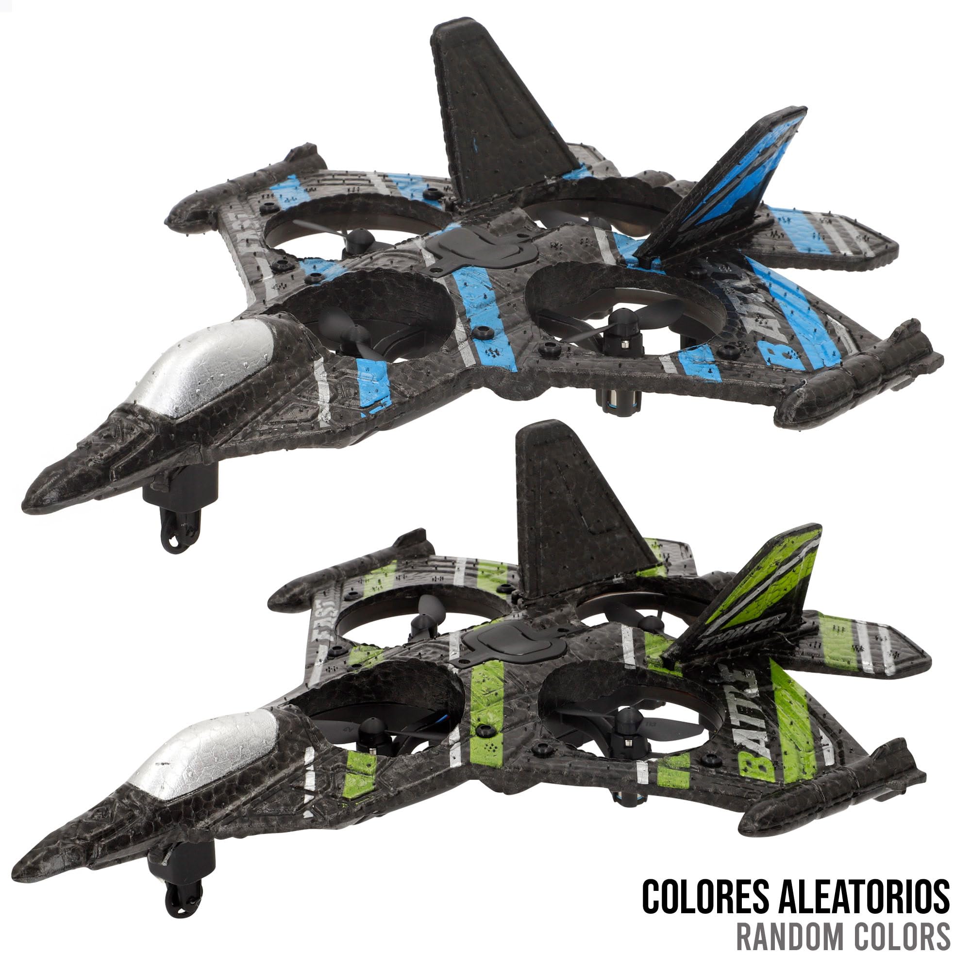 COLORBABY Speed & Go Dron avión de combate teledirigido, luces LED, 50-60 metros, Ajuste dirección, 2.4 GH.z, Giro 360º, Auto despegue y aterrizaje, Aviones combate, RC, Vehículos radiocontrol (41366)