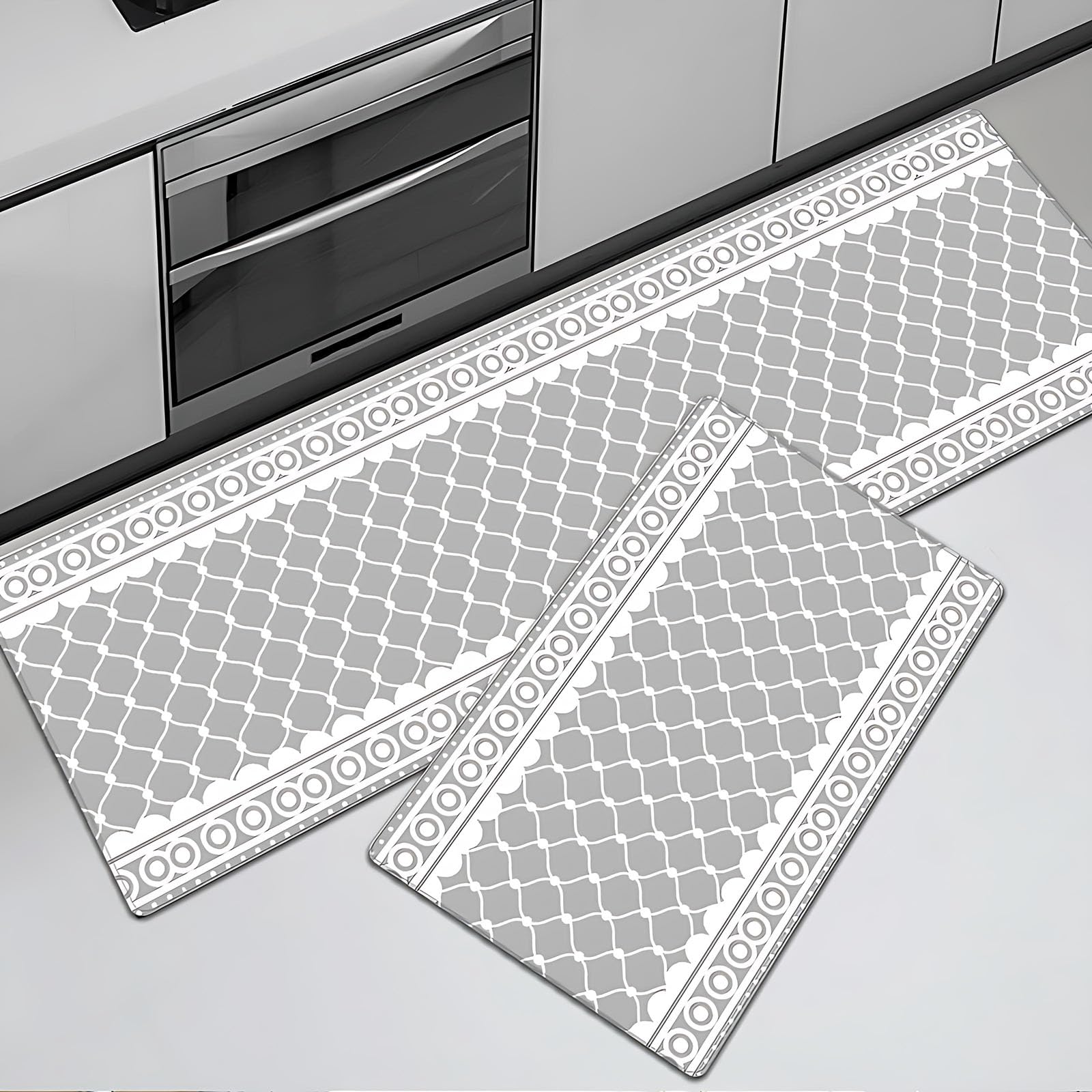 Tapis de sol en cuir anti-fatigue - 45 x 120 cm + 45 x 150 cm - Soutien amélioré pour de longues heures debout sur des sols durs dans les environnements domestiques, commerciaux et industriels