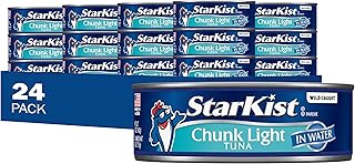 StarKist Chunk Light Tuna in Water, 5 oz (24 Pack) Canned Tuna Fish, Wil...