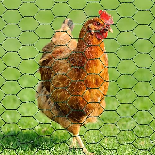 Miniatura 8 de SATINIOR 2 hojas de red de alambre de pollo para trabajos artesanales, malla de alambre hexagonal galvanizada (negro, 13.7 x 80 pulgadas)