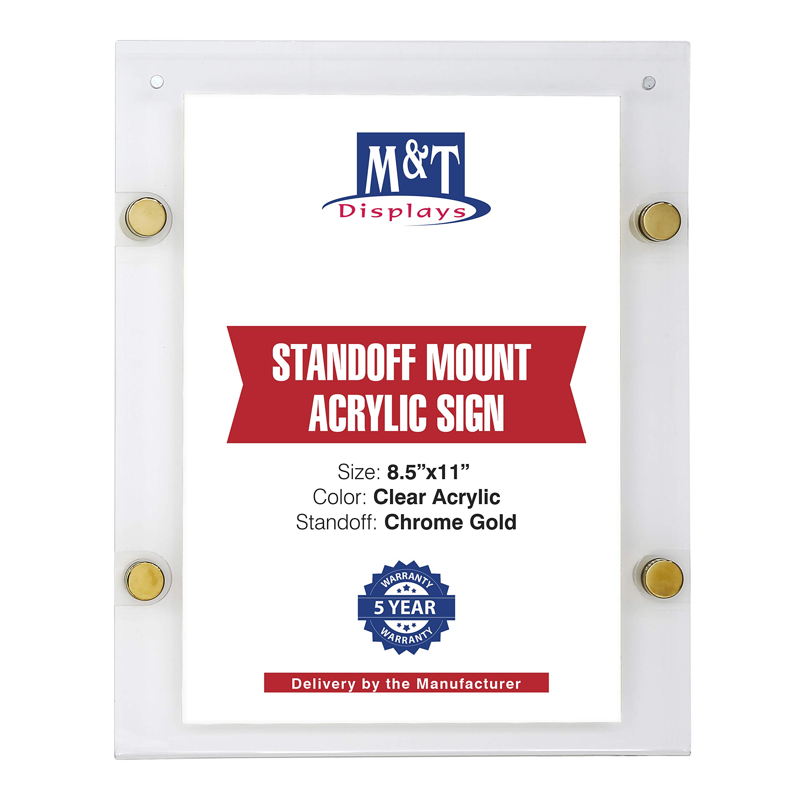 Amazon.com: M&T Displays Wall Mount Clear Acrylic Frame 8.5x11
