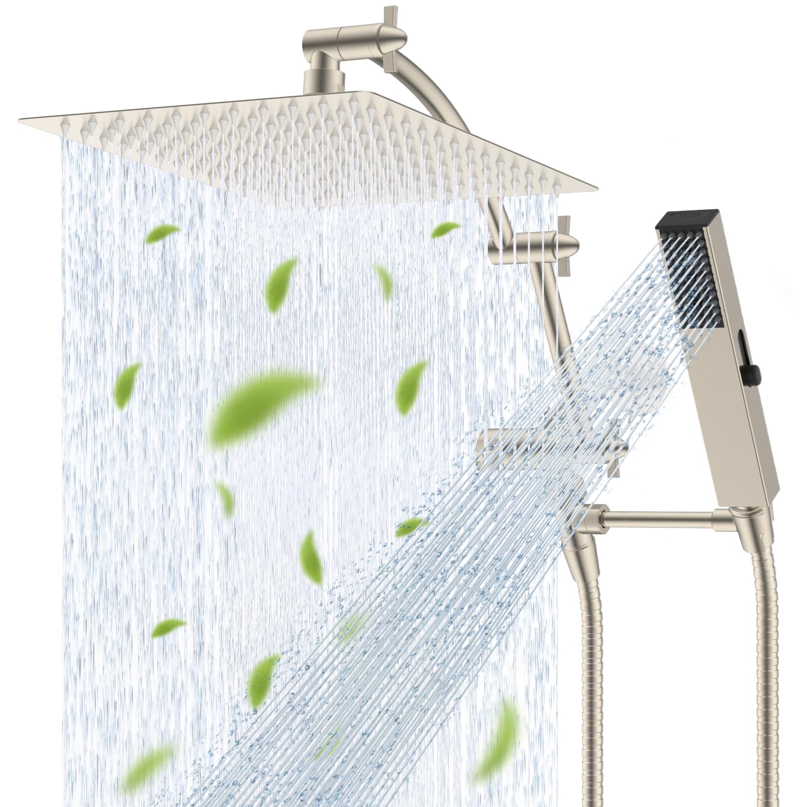 Photo 1 of Hibbent 12'' All Metal Rainfall Shower Head Combo