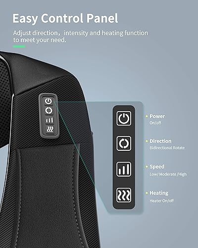 Miniatura 3 de Masajeador de espalda, cuello y hombros con calor, almohada de amasamiento 3D de tejido profundo, masajeador eléctrico de cuerpo completo para