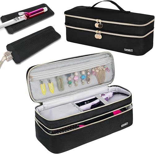 Bolsa de viaje para herramientas para el cabello, funda de transporte con bolsa resistente al calor compatible con Revlon de un solo paso para