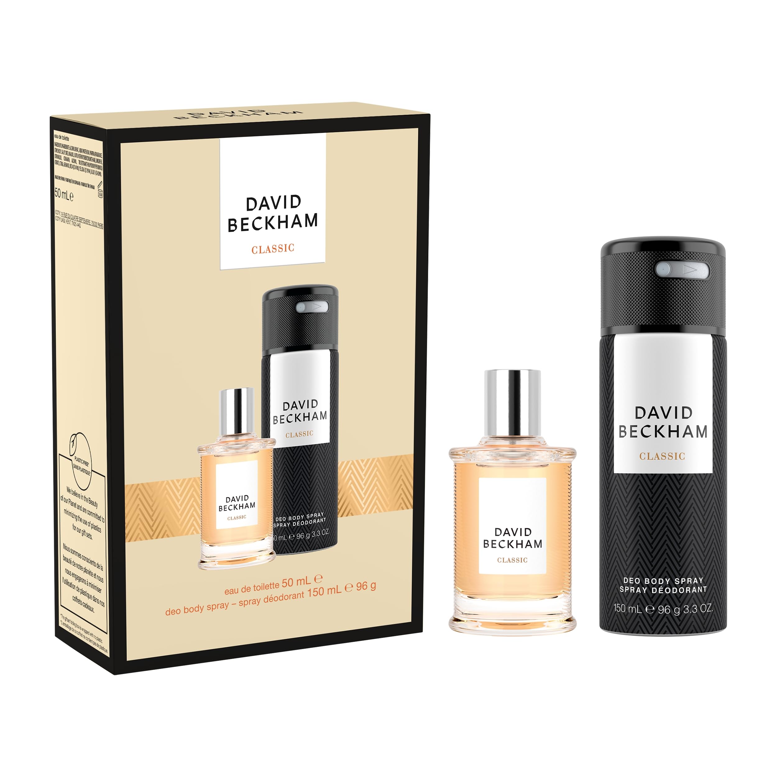 David Beckham, Confezione Regalo Uomo Classic Eau de Toilette 50 ml e Deodorante 150 ml