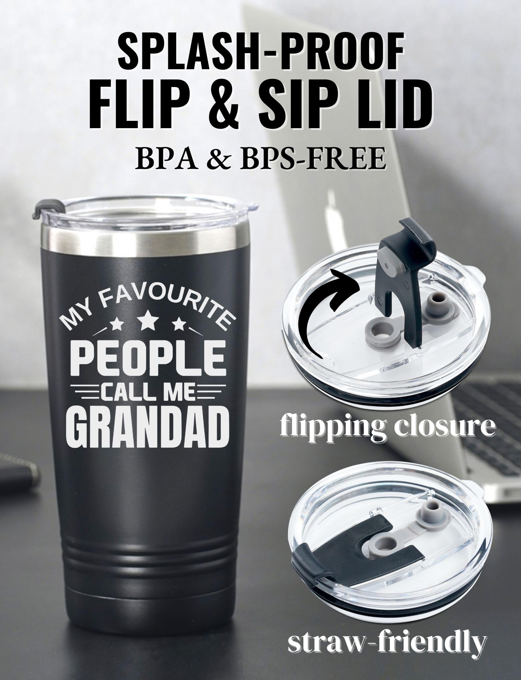 Onebttl Grandad Gifts Tumbler, Grandfather Presents from Granddaughters Grandsons for Father's Day Christmas - Image 3