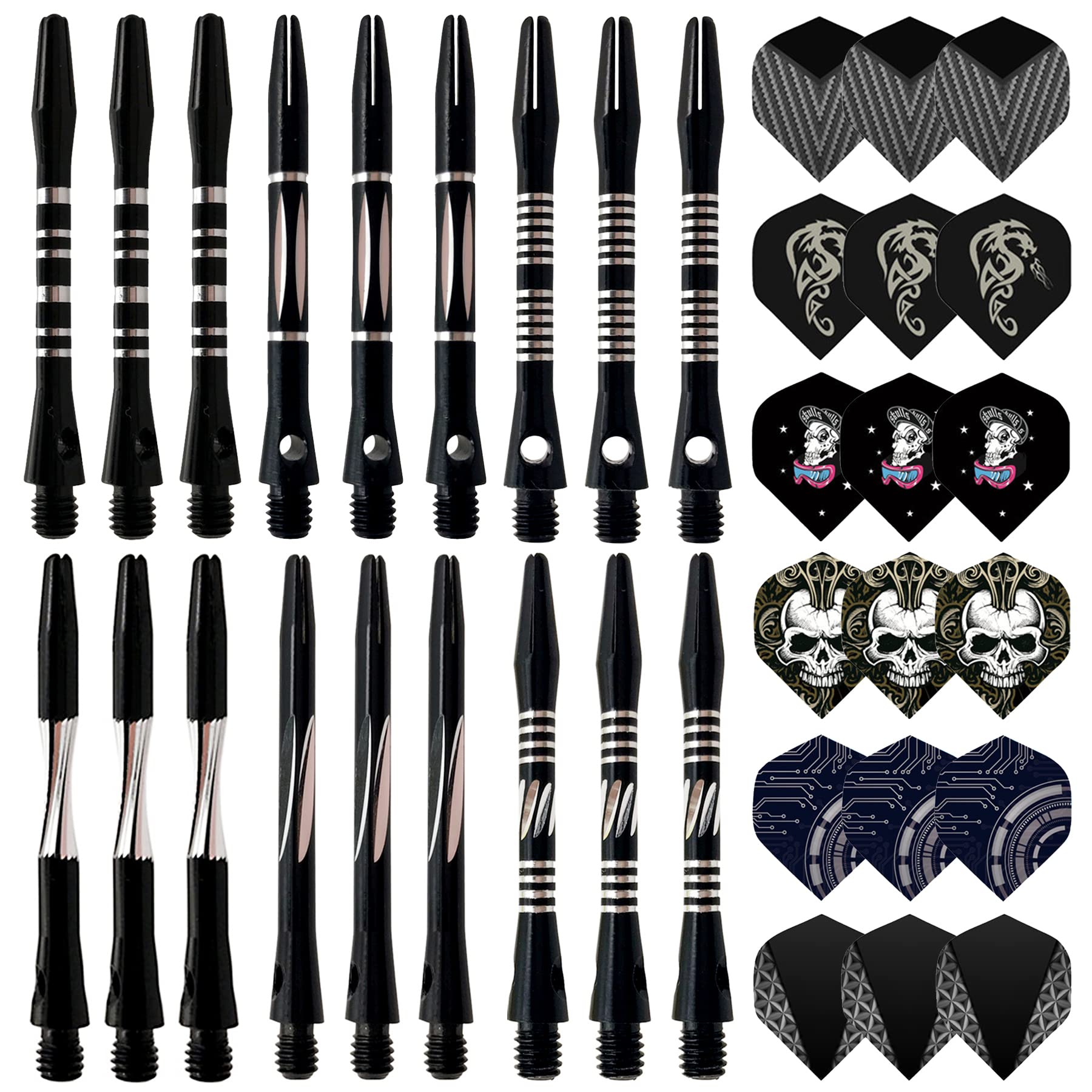 18/Pack Darts Shafts Metal Accessories Harrow Stems Aluminum Dart Pole Rod in Aluminum with Standard 2BA Thread