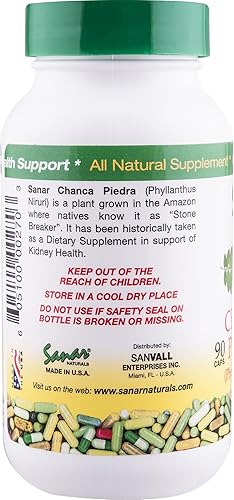 Miniatura 3 de Sanar Naturals Chanca Piedra, 90 cápsulas - Stone Breaker Extra Strength - Desintoxicación natural y disolvente de piedras