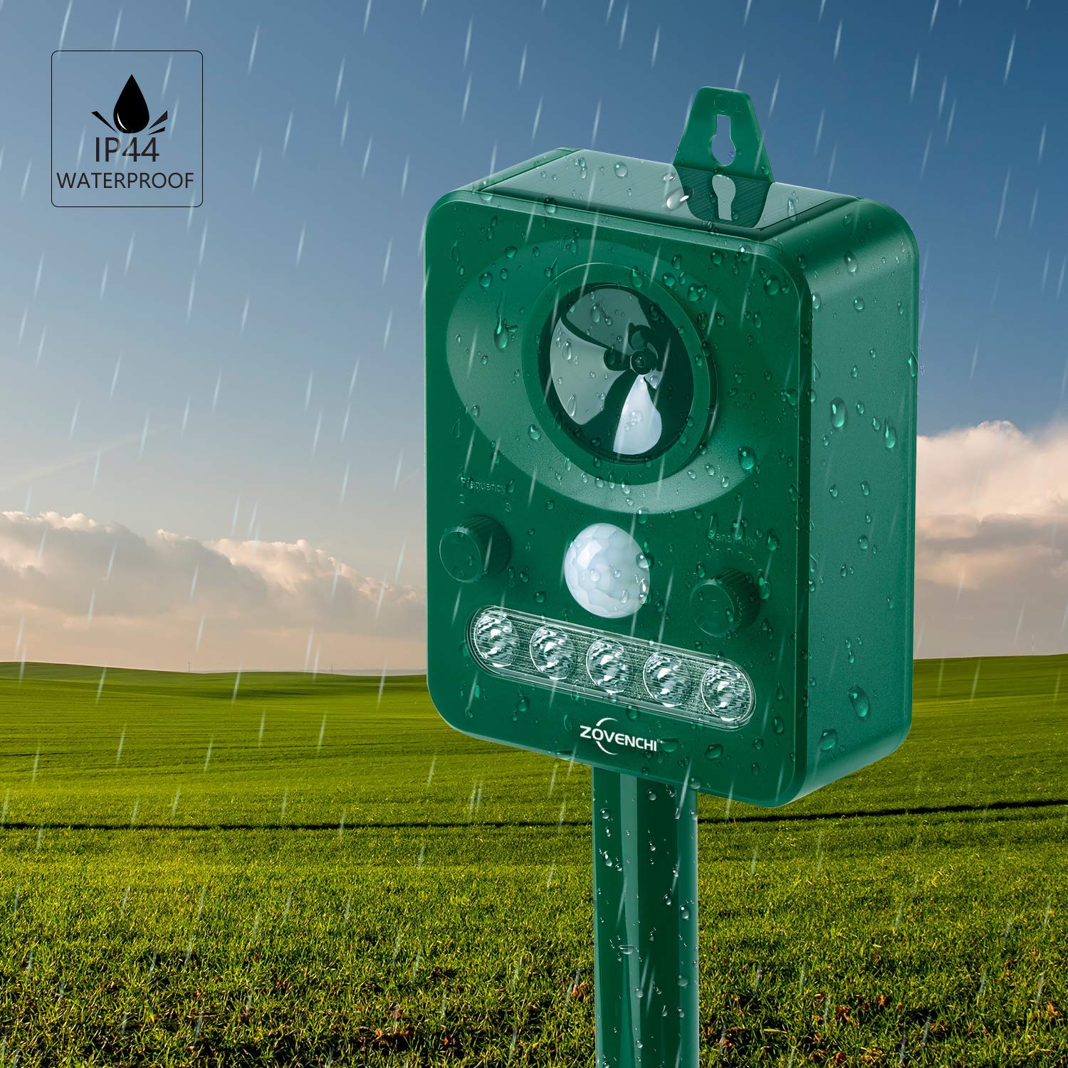 ZOVENCHI Ultrasonic Dog Chaser,Animal Deterrent with Motion Sensor and