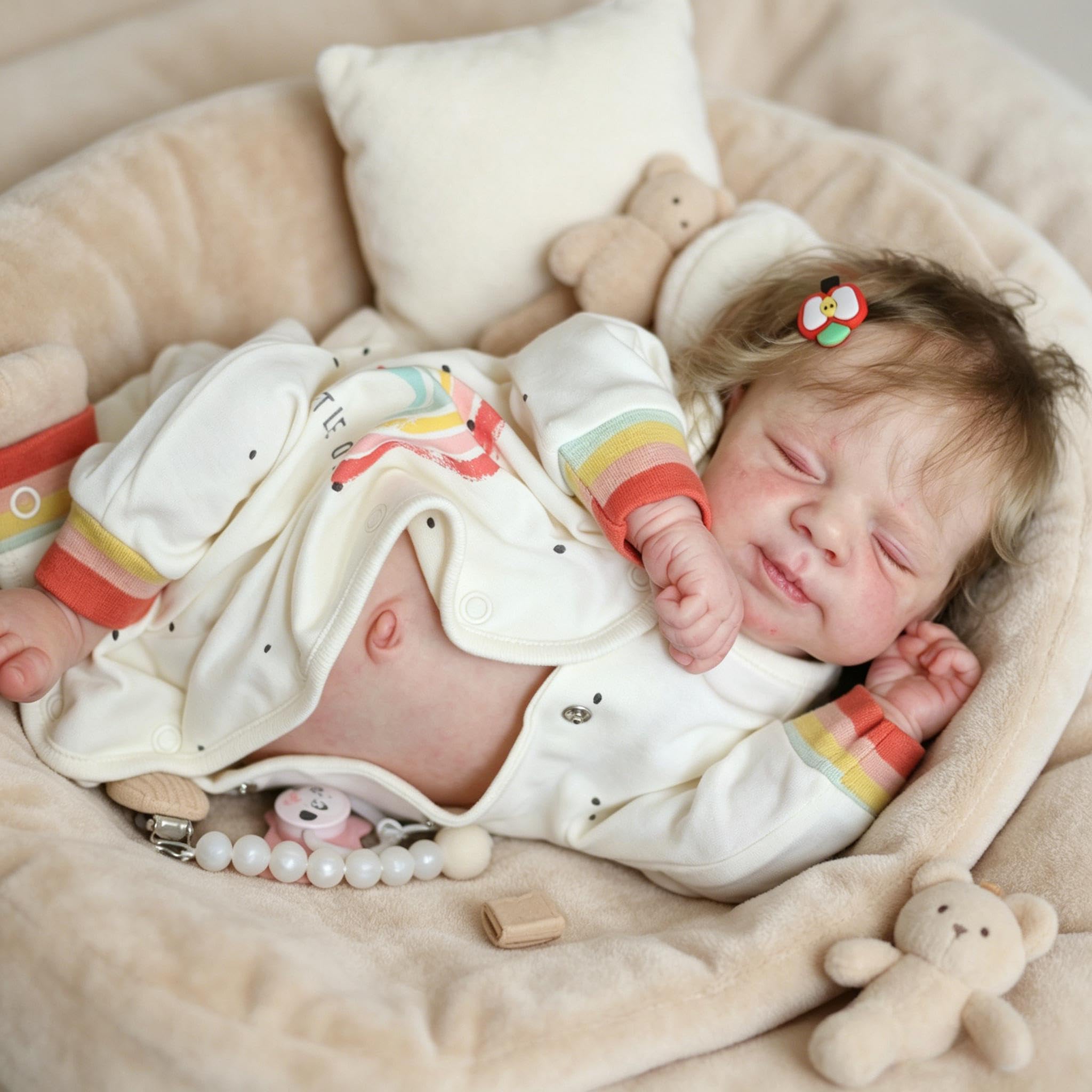RXDOLL Realistyczne lalki Reborn Baby Dolls silikonowe na całe ciało, winylowe, 45 cm, ręcznie wykonane, realistyczne, noworodek, lalka, zmywalne, prawdziwe życie, Reborn, lalki z zestawem do