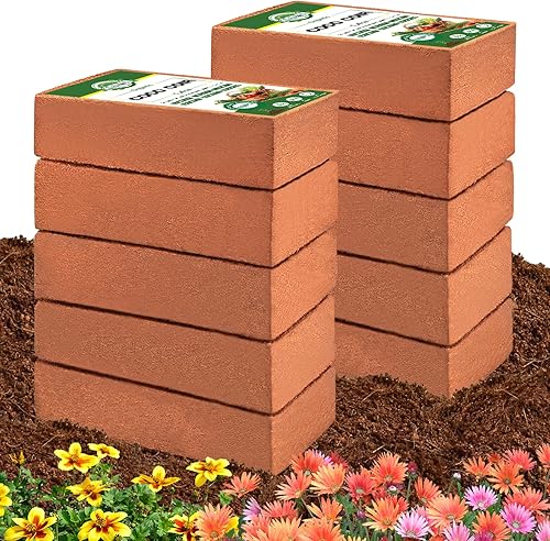 Halatool 10 piezas de ladrillos de coco orgánico de fibra de coco comprimido, ladrillo de coco nutritivo, suelo de jardín con bajo equilibrio de EC