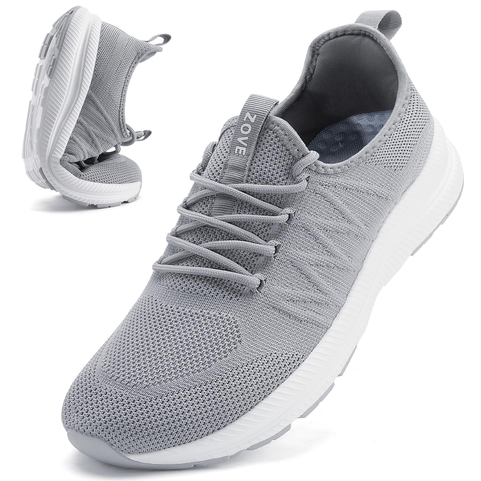 ZOVE Wide Toe Box Shoes for Men Extra Wide Width Sneakers Non-Slip Ultra Light Wide Tennis Running Shoes Breathable Casual Walking Sneakers Diabetes