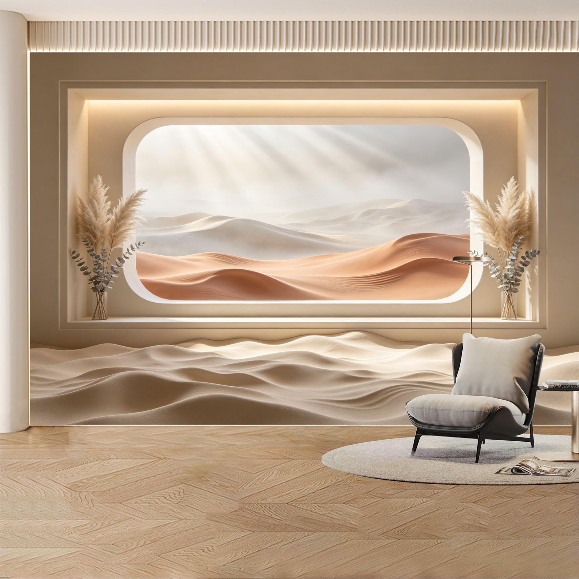 Custom Wall Mural Wallpaper Winter Snowy Forest River 3D Effect Large Wall Art Landscape Nature Misty Luxury Removable SelfAdhesive Large Photo for Living Room， Bedroom， Office