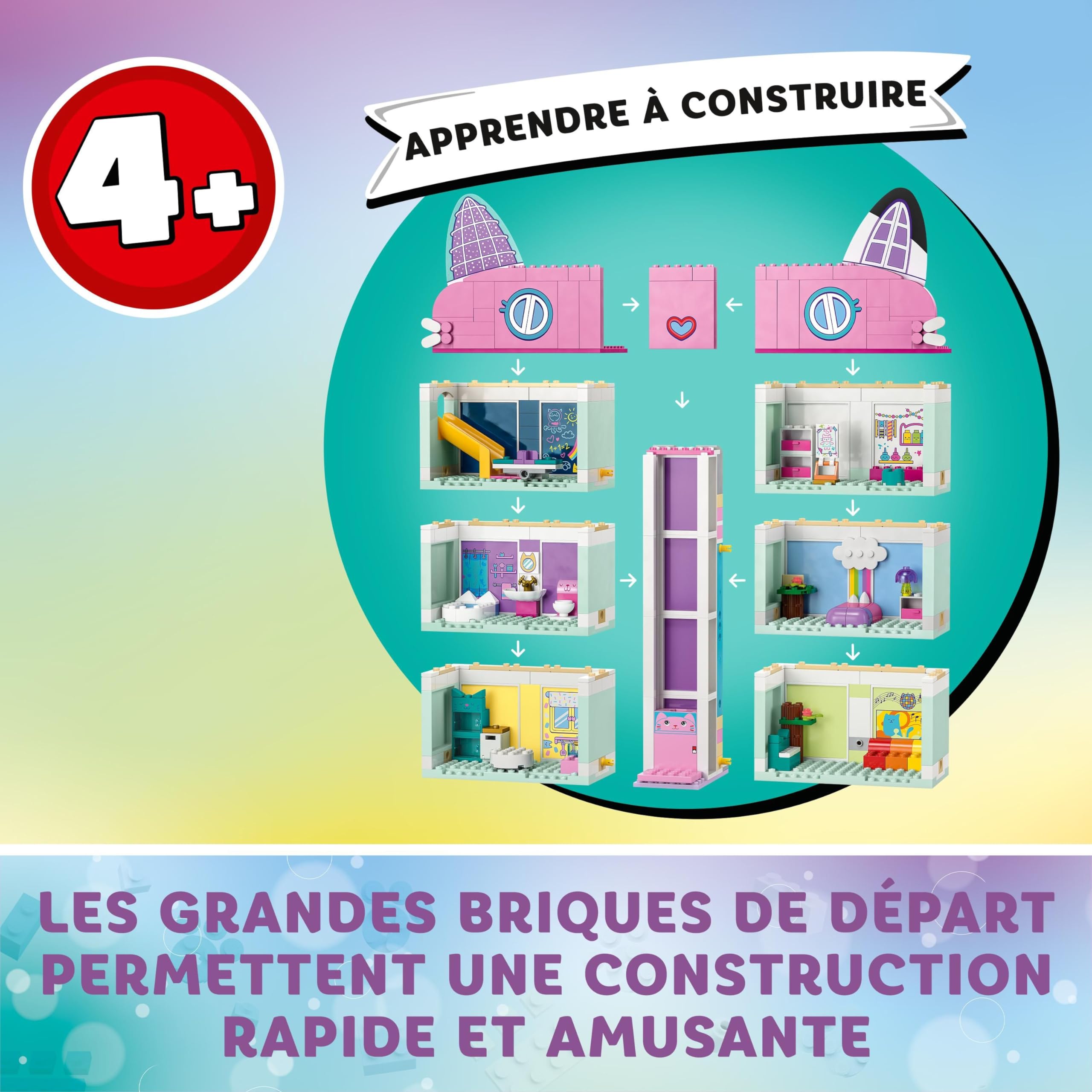 LEGO La Maison Magique de Gabby - Jouet de Construction - Maison de Poupées de 4 Étages - Figurines de Gabby, Pandy Pattes, Marine, P'tichou & Accessoires - Cadeau d'Anniversaire Fille dès 4 ans 10788
