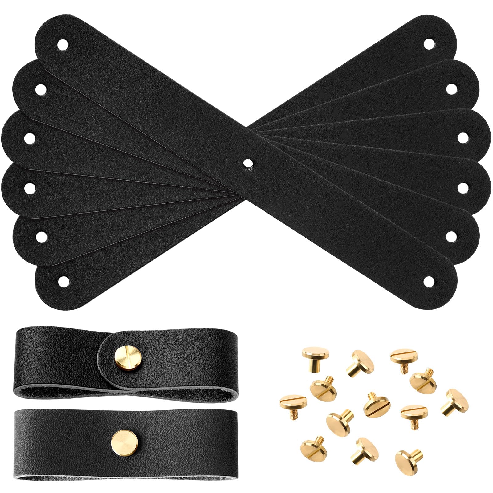 Chunful 6 Pcs Halter Breakaway Replacement Strap Breakaway Halter Replacement Straps Horse Leather(Black)