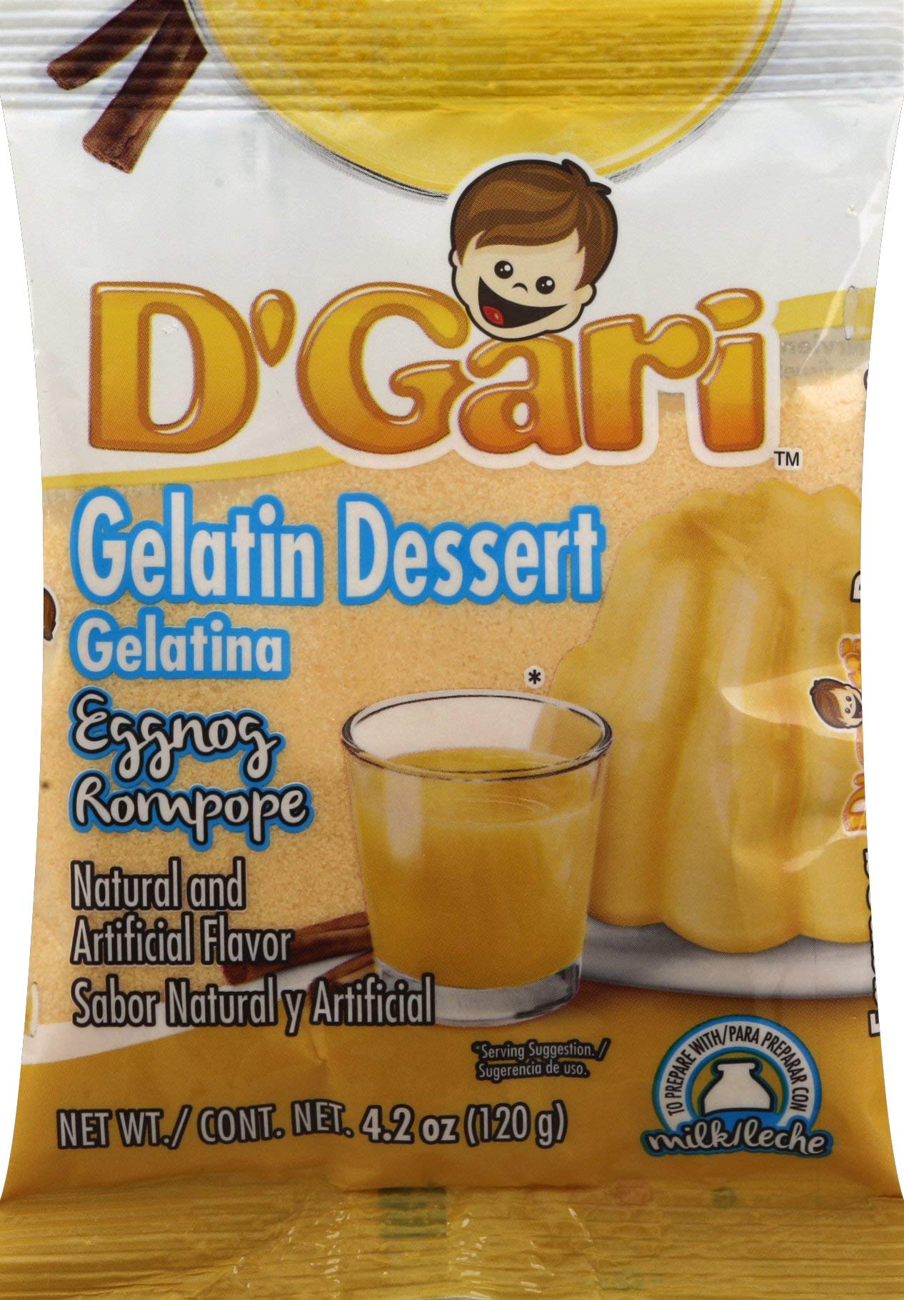 D'Gari Milk Gelatin Eggnog/Rompope 4.2oz - Prepare with Milk (24)