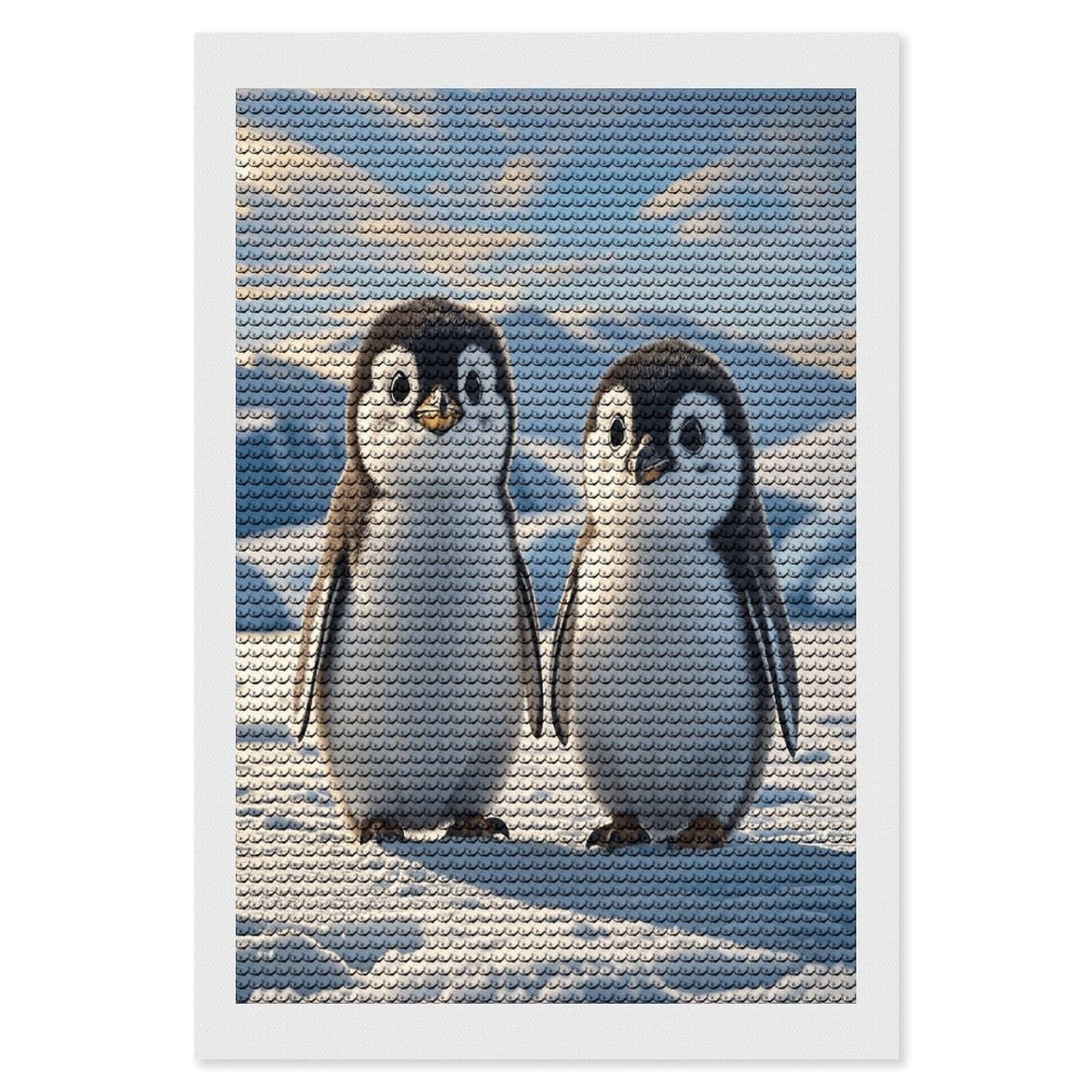 FekiLoot Cute Penguins Diamond Painting Kits for Beginners DIY Diamond Art Kits for Adults Full Drill Round Diamond Dot Gem Art Painting Fun DIY Crafts for Home Kitchen Wall Decor Gift 8"x12"