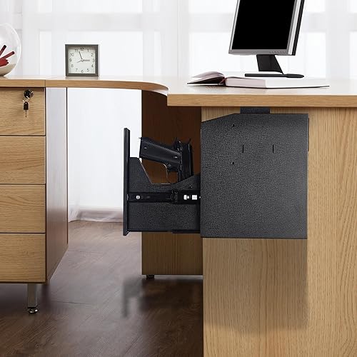 Miniatura 4 de STABAR Caja fuerte para armas - Caja fuerte biométrica para pistola con huella digital, código PIN y entrada de llave, segura para pistola montada