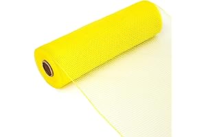 Ribbli Yellow Mesh Ribbon,10 inch x 30 feet(10Yard): Mesmerize Your Wreaths and Christmas Tree