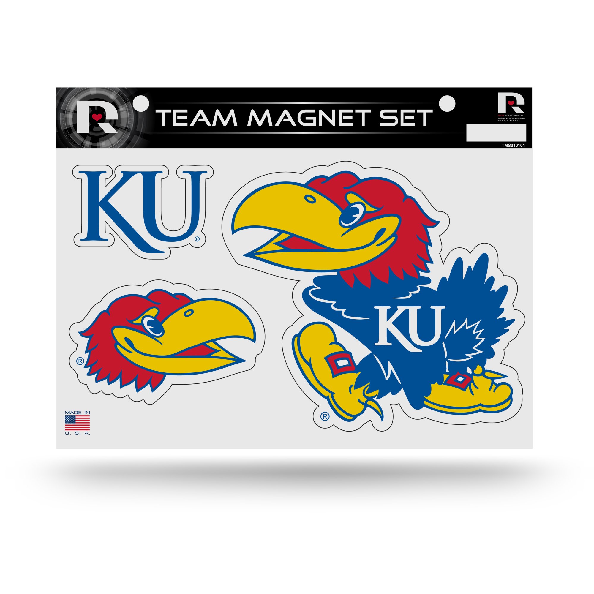 Rico Industries NCAA Kansas Jayhawks Team Magnet Set 8.5