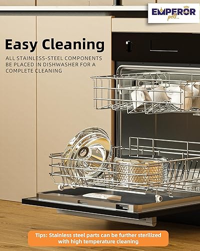 Miniatura 7 de Emperor Pets Filtros de fuente de agua para gatos | Paquete de 4 filtros de repuesto de acero inoxidable para gatos de 108 onzas/3.2 L, 4 filtros