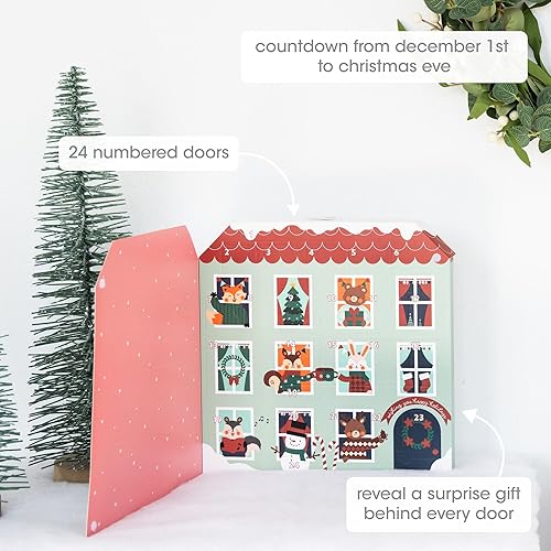 Miniatura 2 de Little Pear Calendario de Adviento navideño de papelería, suministros escolares con temática de animales, regalos de cuenta regresiva de Navidad