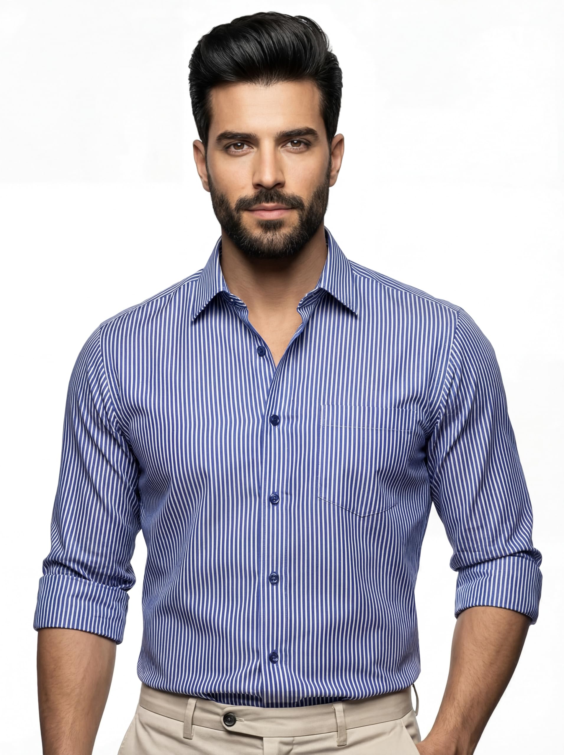 amazon brand - inkast Men’s Printed Cotton Shirt | Full Sleeve | Regular Fit | Comfortable Formal Stylish Shirt for Men | Man Shirts for Professional Look-picture-55