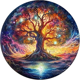 Jigfoxy Wooden Puzzle Adults, Tree of Life Wooden Puzzle Adult, Wooden Puzzle Wooden Puzzle Adult Unique Educational Toy in Animal Shape for Friends of Family L-34.5 x 34.5 cm 300 Pieces