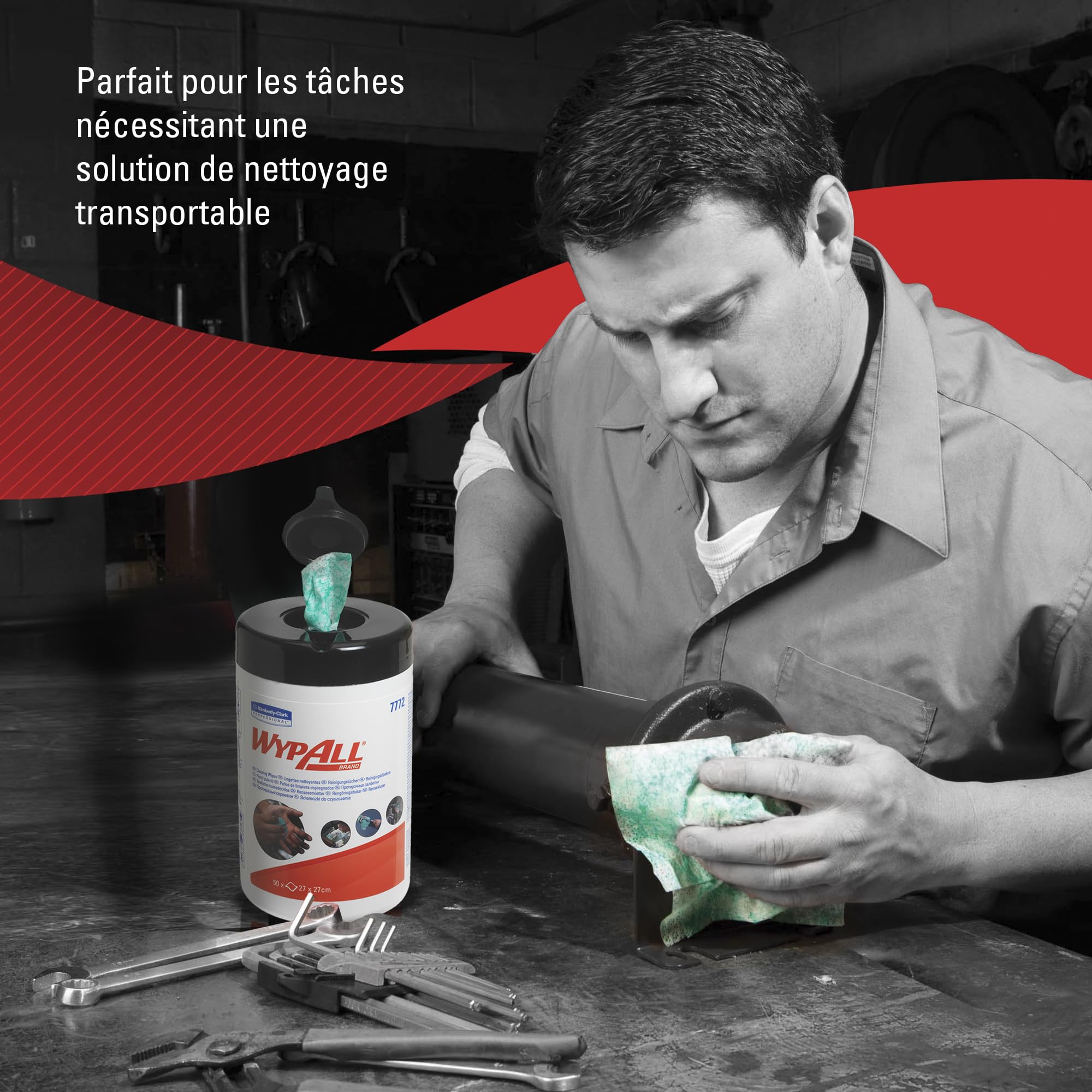 WypAll 7772 panni per la pulizia industriale 1 strato pre-impregnati 6x50 salviette (300)