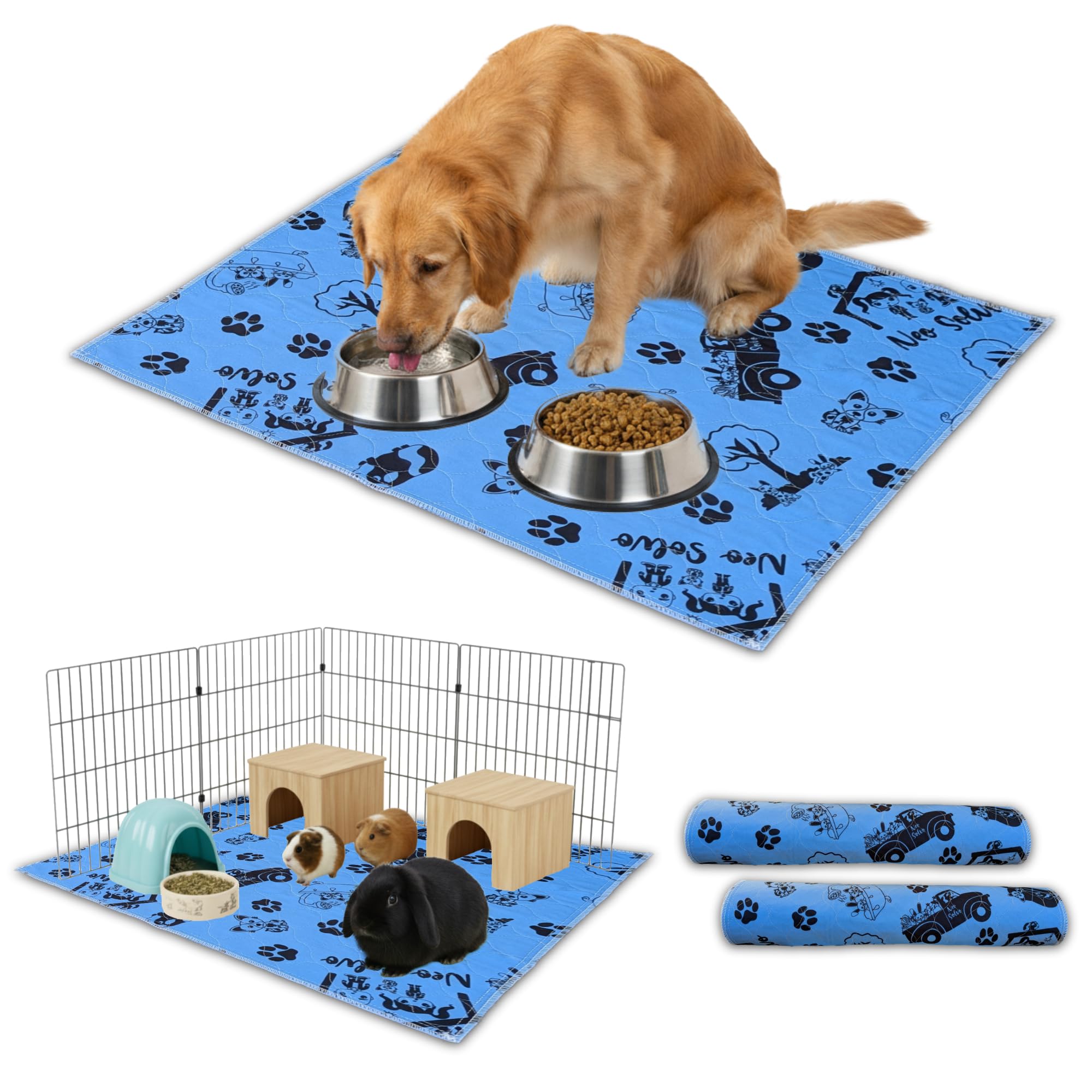 NEO SOLVO Set of 2 Washable Reusable Non-Slip Training Pee Pads