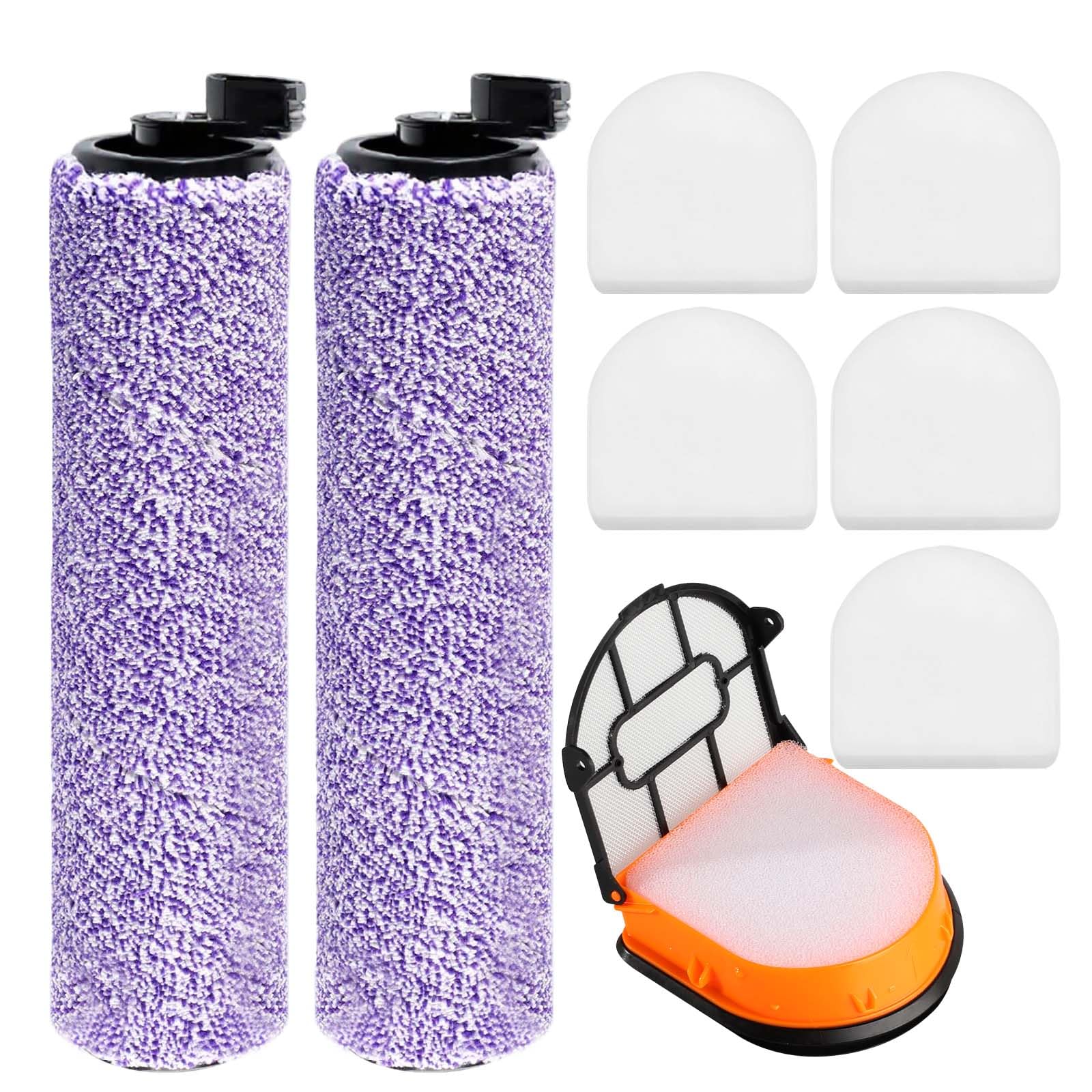 BDYLYS 8-Pack Replacement Brushroll and Filter Kit for Shark HydroVac WD101 WD201WD100 wD200,AW201,WD200CWD201C, HydroVac XL 3-in-1 Vacuum