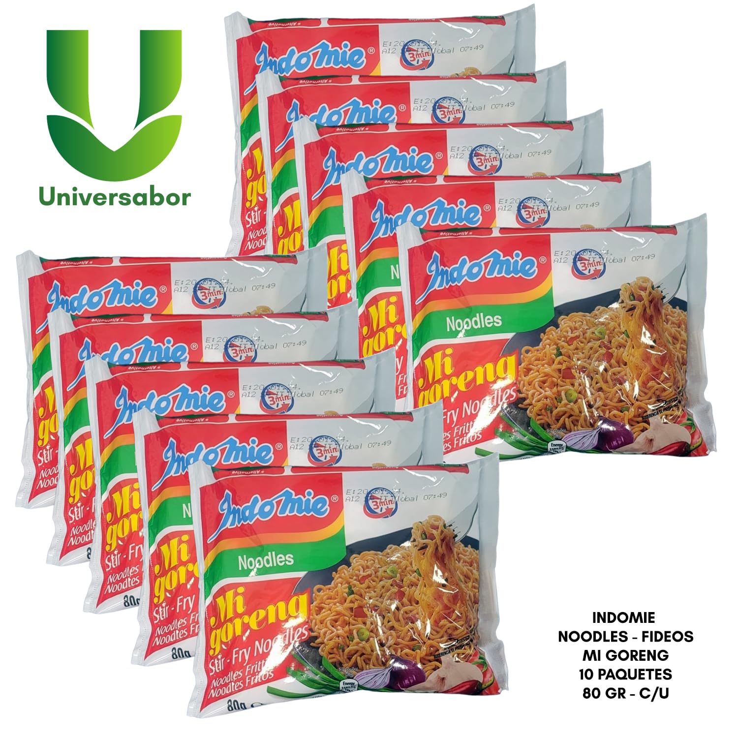 Indomie Mi Goreng - Empaque 80gr x10 unidades