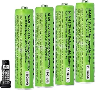 4 Pack NI-MH AAA Rechargeable Battery for Panasonic, 1.2V 1100mah AAA Rechargeable Batteries for Panasonic Cordless Phones Handset, Remote Controls, Electronics