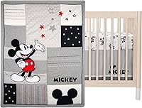 Vista 2 de Lambs & Ivy Disney Baby Magic Mickey Mouse - Juego de cama para cuna (3 piezas), color gris