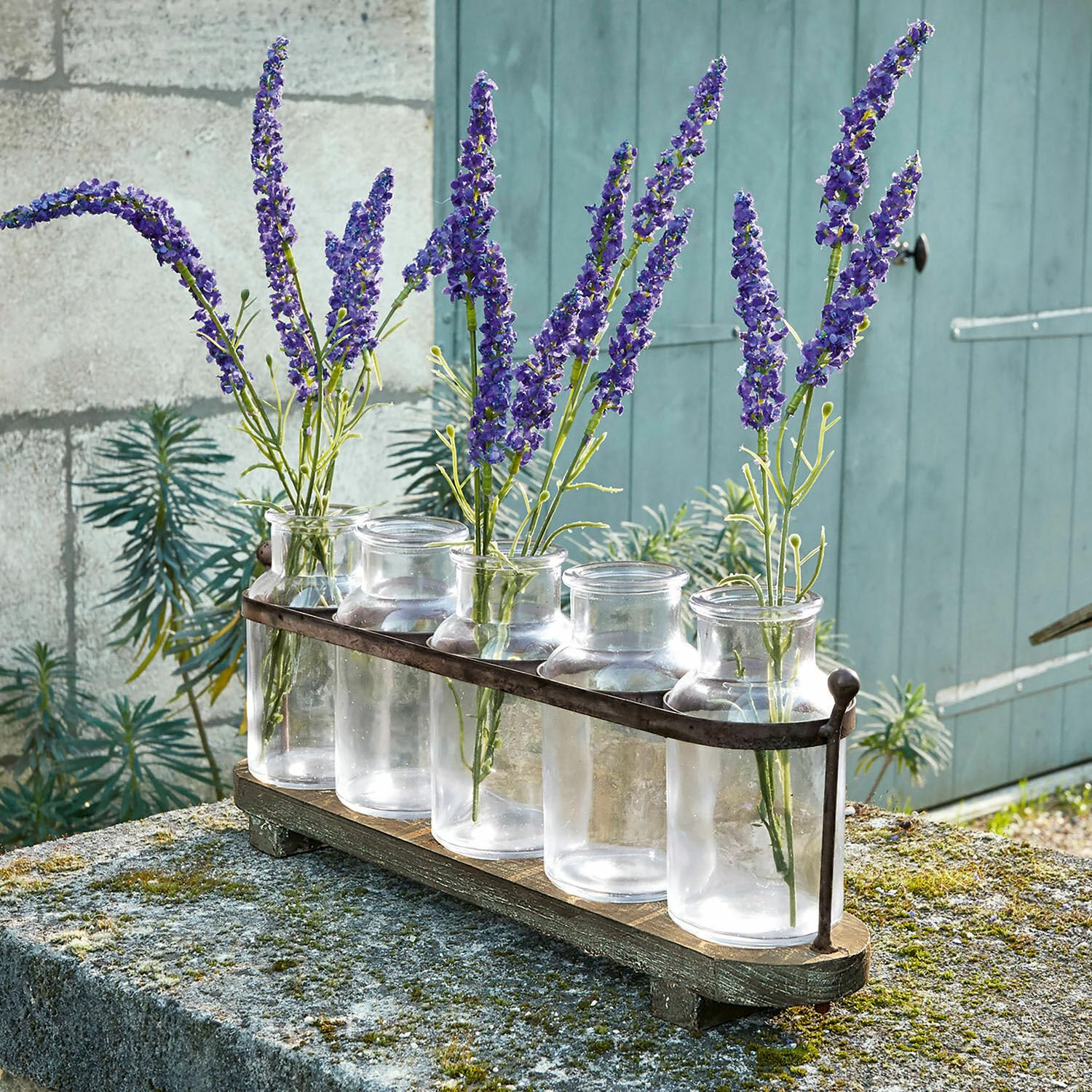 Loberon Ranjo Set di 5 vasi - Accessorio Artistico - Materiali pregiati, Marrone/Trasparente